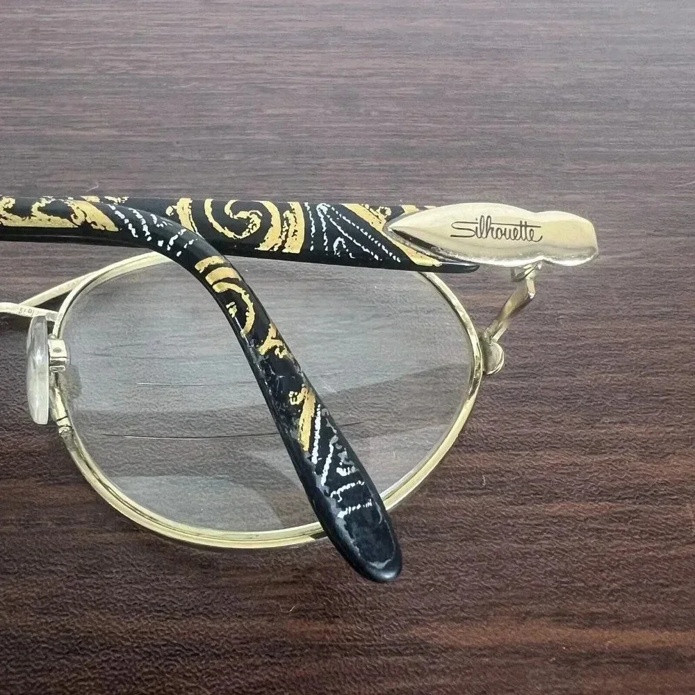 Vintage Silhouette M6264 Oval Glasses FRAME ONLY Women Tribal‎ Gold 56/17/135